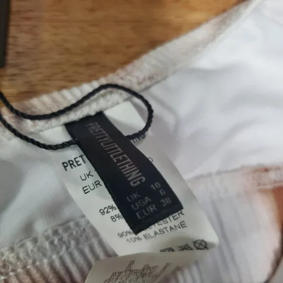 Nude Ribbed Tie Dye High Leg Bikini Bottoms and Top - Picture 2 of 6